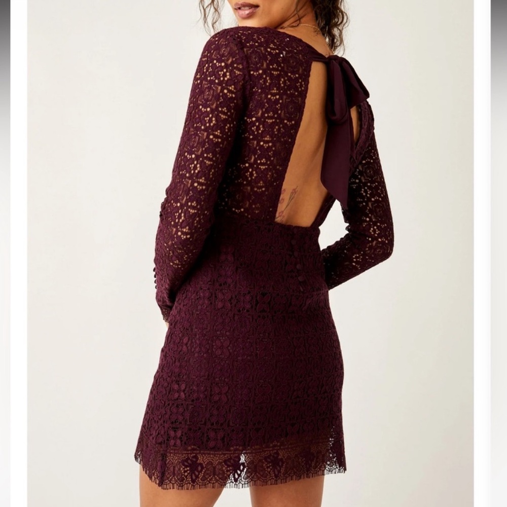 Free people Elegant Lace Open-Back Dress